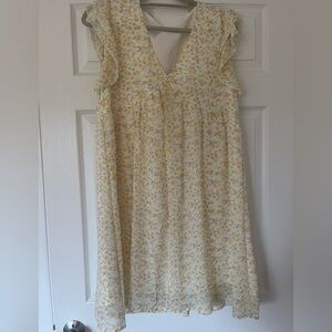 Floral Ruffle Sleeve Dress